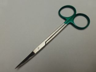 A&M Scissor 12 cm Curved - Green plated
